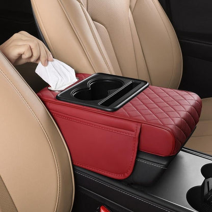 🔥 Multifunctional PU Leather Car Armrest Box Mat