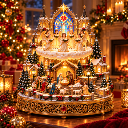 ✨ Heavenly Angel Choir | Lighted & Rotating Christmas Nativity Village