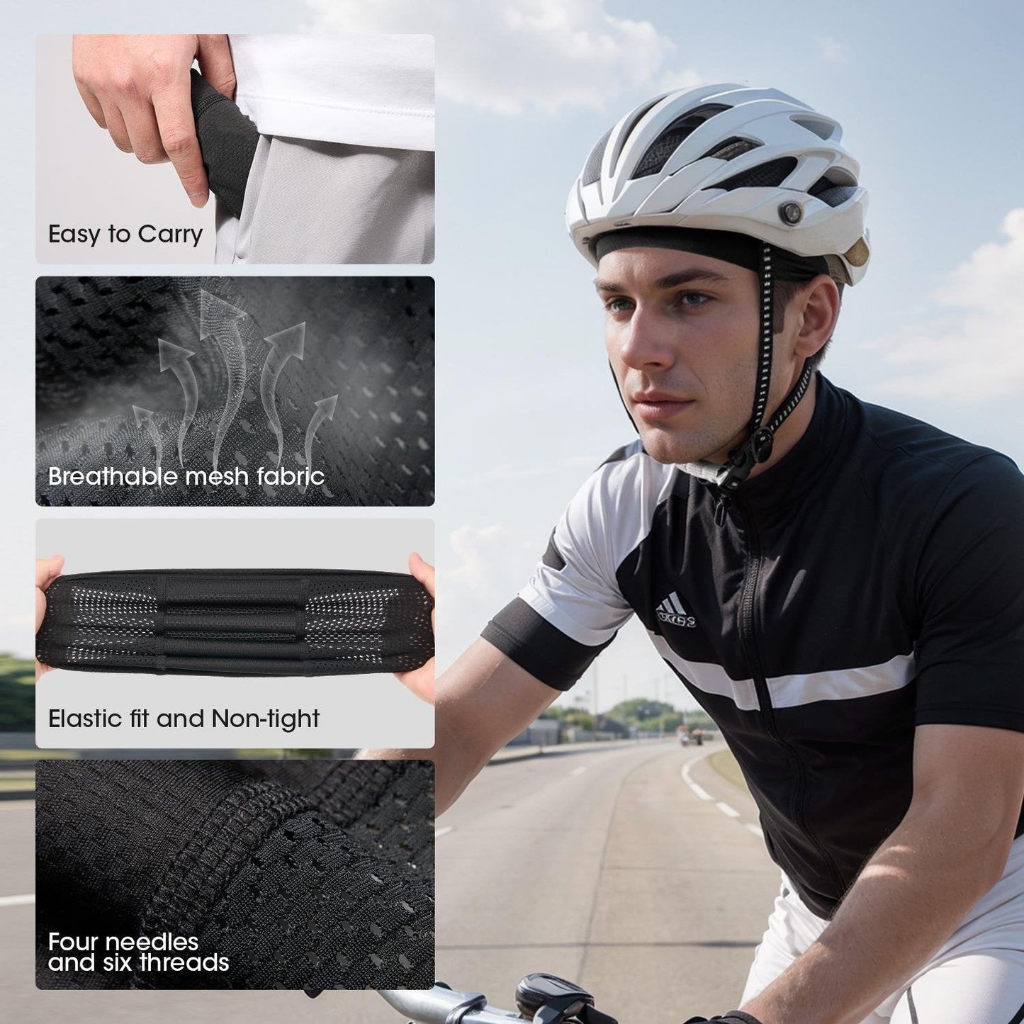 🧢  Breathable Skull Cap | Lightweight Sweat-Wicking Head Wrap