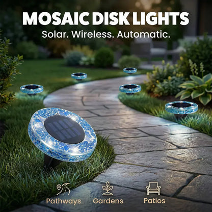 Solar Outdoor Mosaic Disk Lights