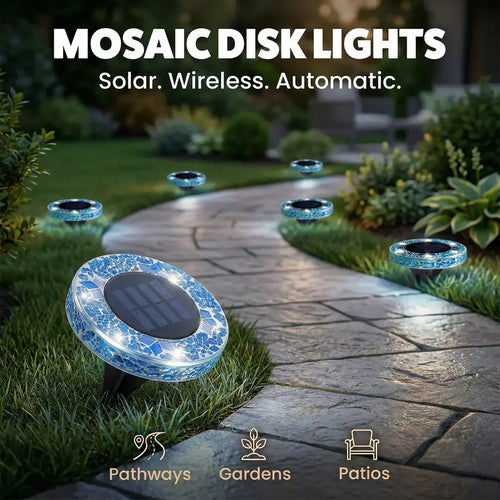 Solar Outdoor Mosaic Disk Lights