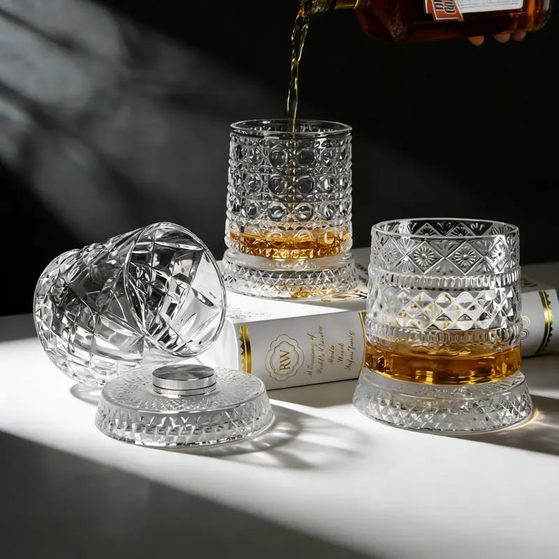 🎁🔥Luxury 360° Spinning Crystal Glass