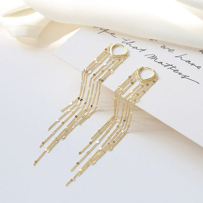 🔥Limited Time 40% Off✨14K Gold Plated Long Tassel Earrings for Women