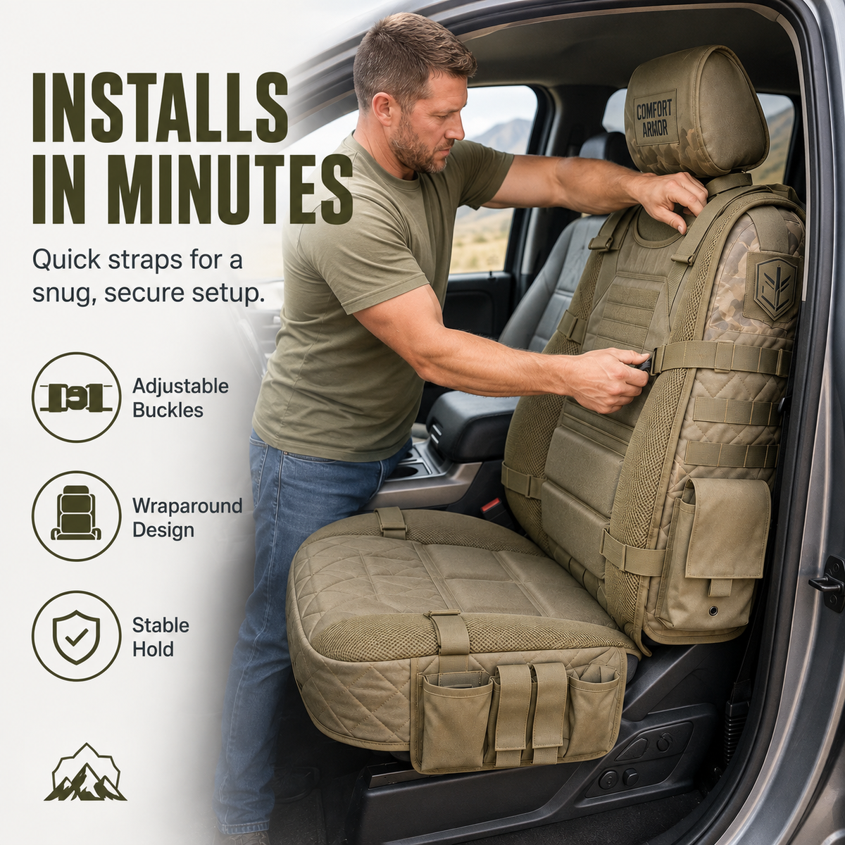 Tactical Car Seat Cover Organizer – Rugged Protection & Smart Storage