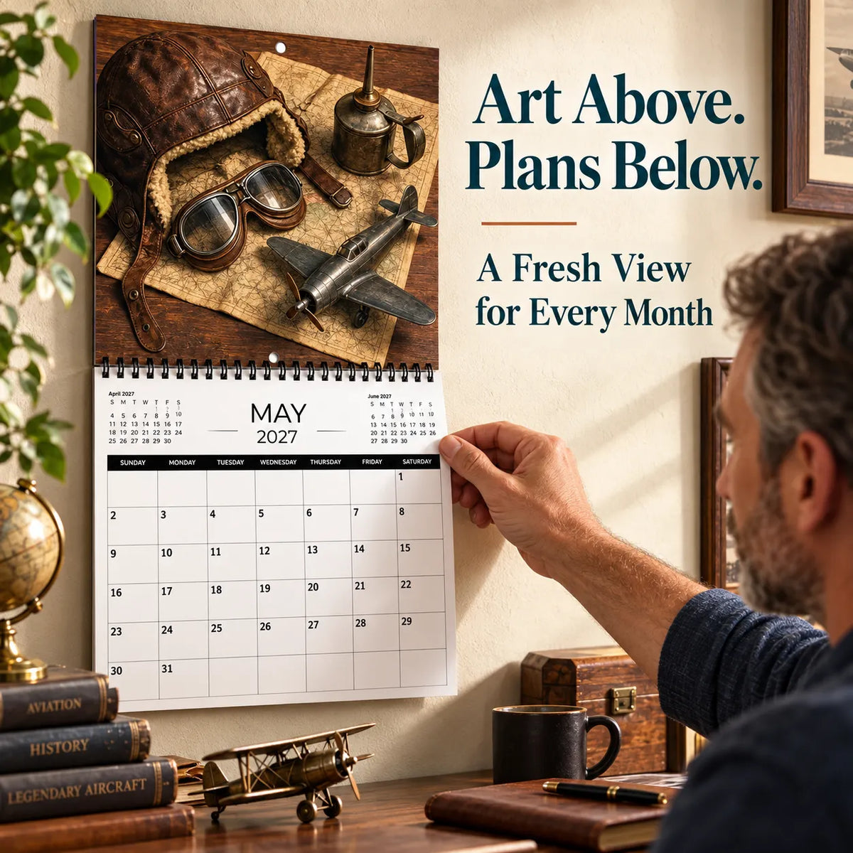 ✈️ For the Love of Flight — 2027 Vintage Aviation Wall Calendar