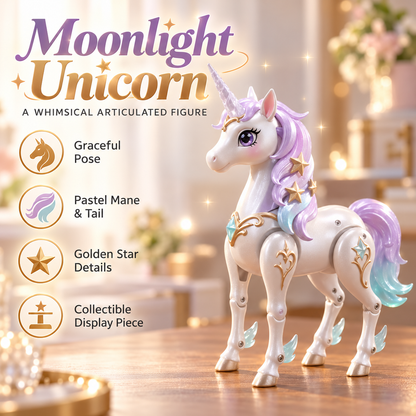 🦄 Moonlight Unicorn – 2-in-1 Foldable Fantasy Figure & Pocket Case