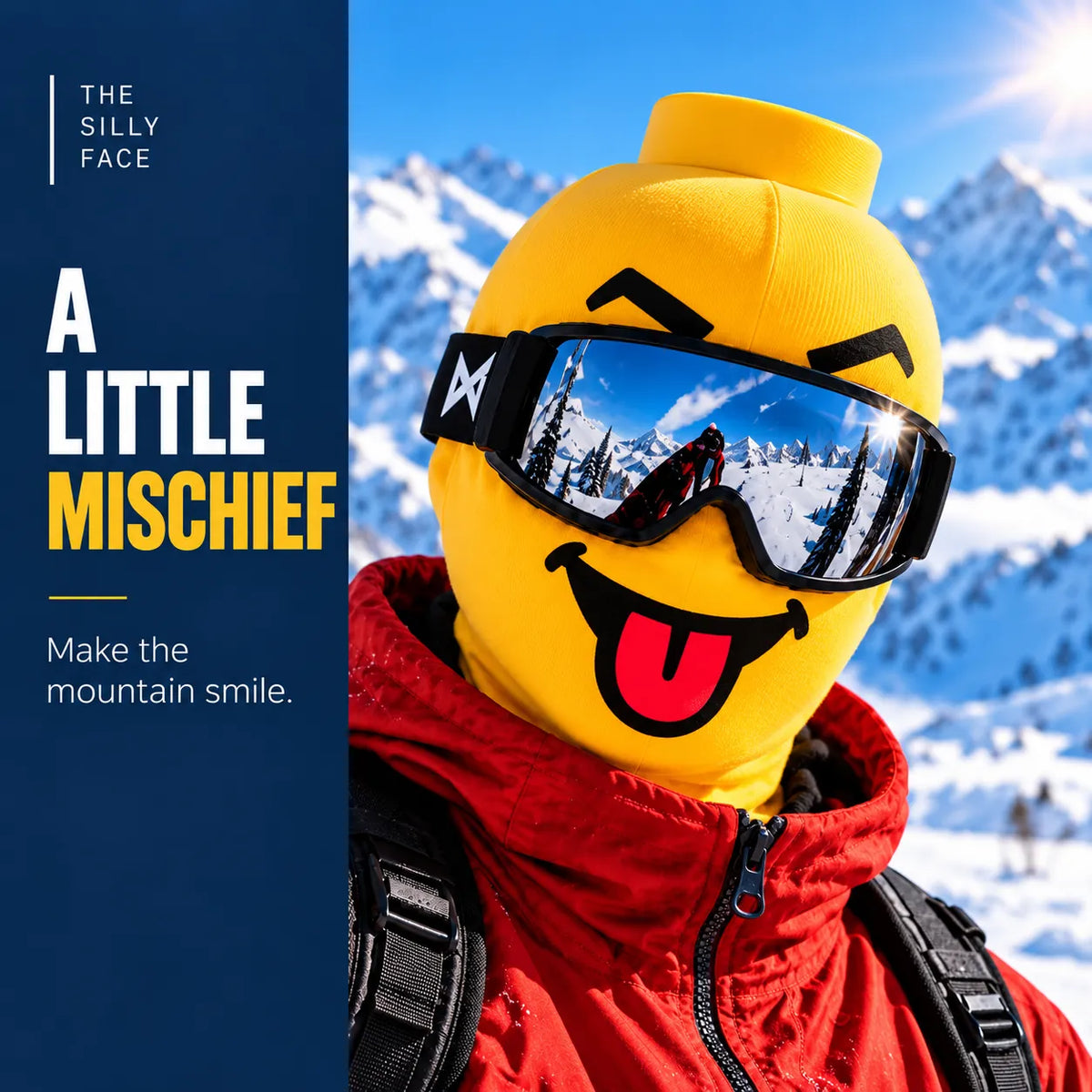 🏂😎 Funny Face Ski Mask | Yellow Expression Balaclava