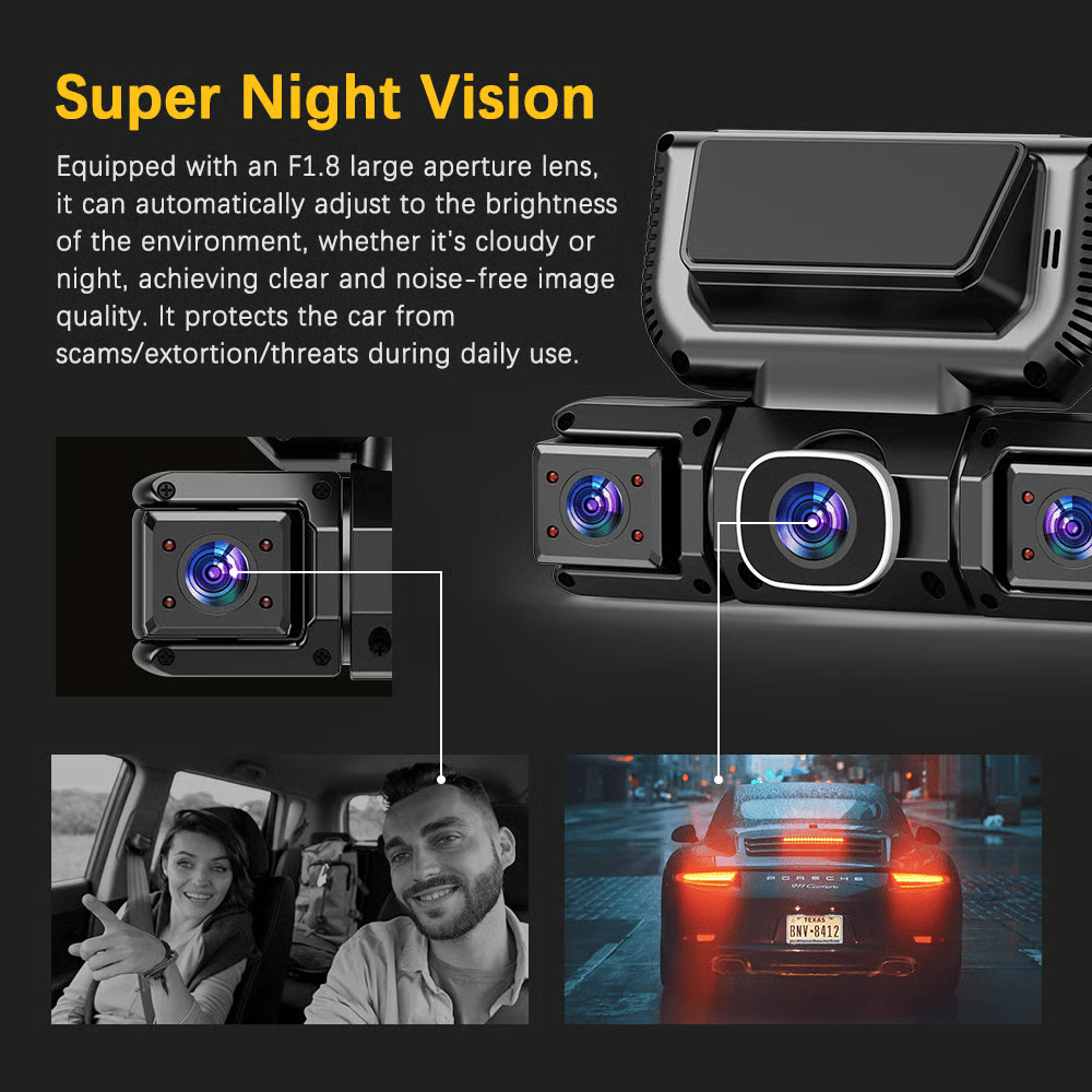 Dailyardtool® 360° Car DVR WiFi 4Channels Dash Cam Video Recorder