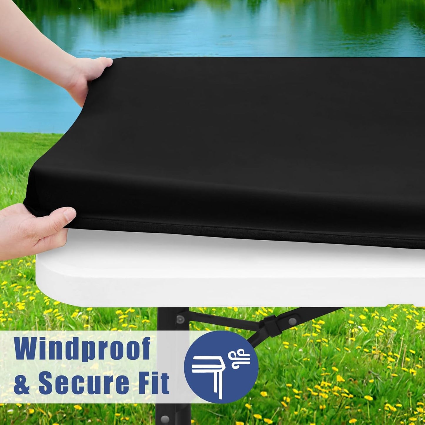 🍖Stretch Fabric Table Top Cap Cover – Elastic Edge, Waterproof & Reusable