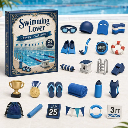 ⏳ Last Day 49% OFF – 🏊 24 Days of Swim-Life Advent Calendar | 24 Swimming-Inspired Acrylic Charms 💦