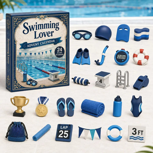⏳ Last Day 49% OFF – 🏊 24 Days of Swim-Life Advent Calendar | 24 Swimming-Inspired Acrylic Charms 💦
