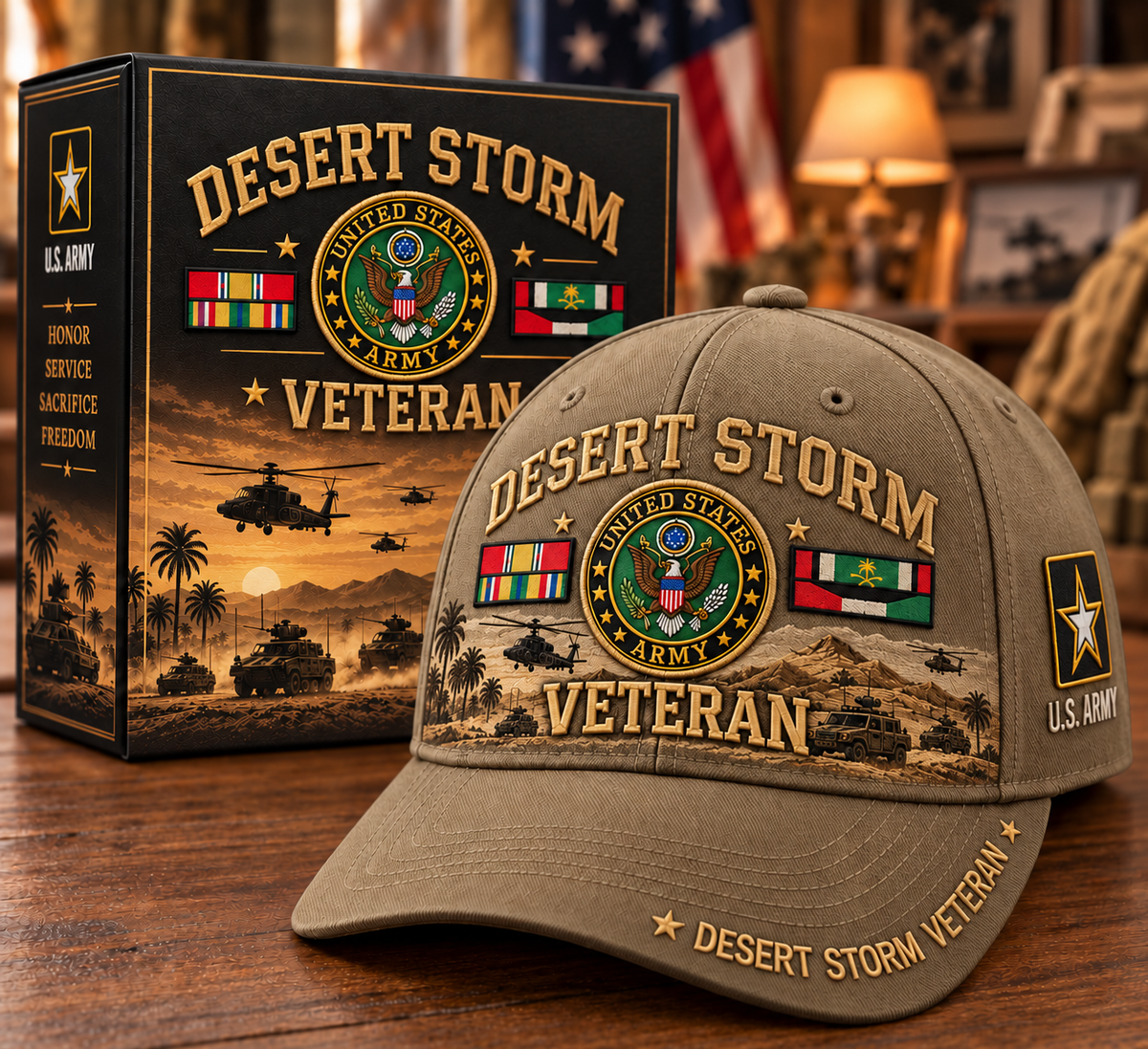🏆Last Day Promo: 45% OFF! 🏜️Desert Storm Veteran Tribute Cap （1991–2026 -35TH ANNIVERSARY）