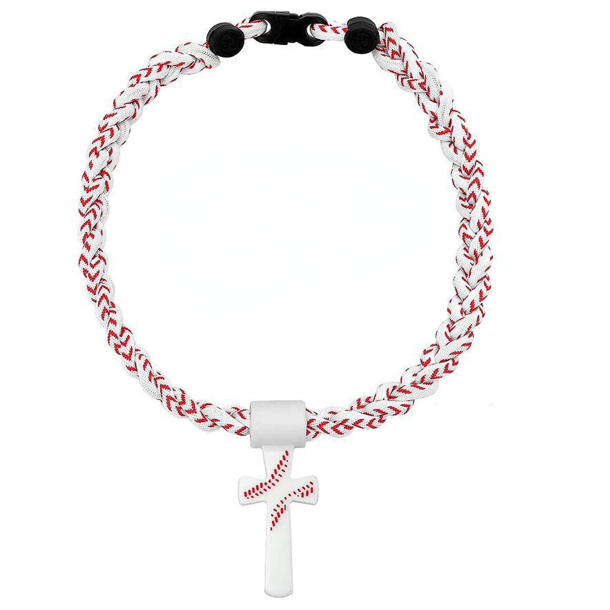 ✝️⚾Triple-Rope Tornado Baseball Necklace – Cross Charm Pendant with "I CAN DO ALL THINGS PHL4:13"