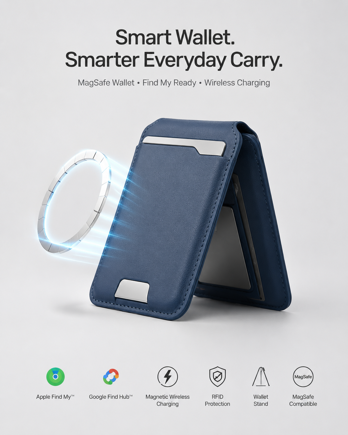 🔥Smart MagSafe Wallet Made of Genuine Nappa Leathe