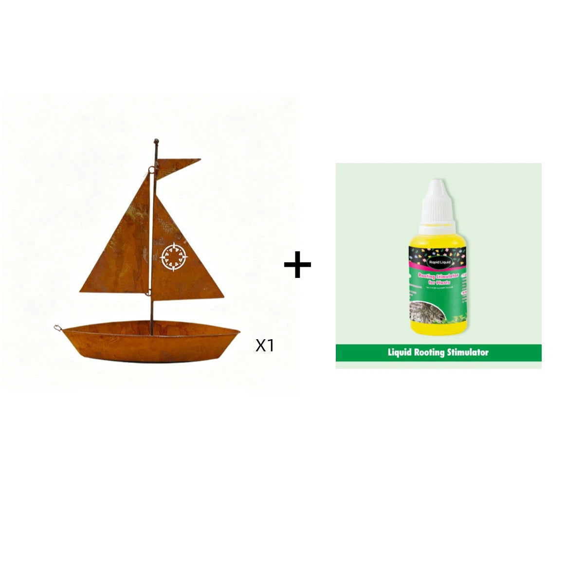 🌱 Rustic Sailboat Metal Planter – Handcrafted, weather-resistant & perfect for succulents, herbs or flowers – charming garden or shelf decor 🏡