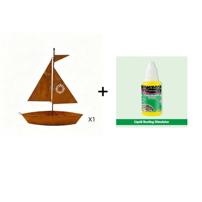 🌱 Rustic Sailboat Metal Planter – Handcrafted, weather-resistant & perfect for succulents, herbs or flowers – charming garden or shelf decor 🏡
