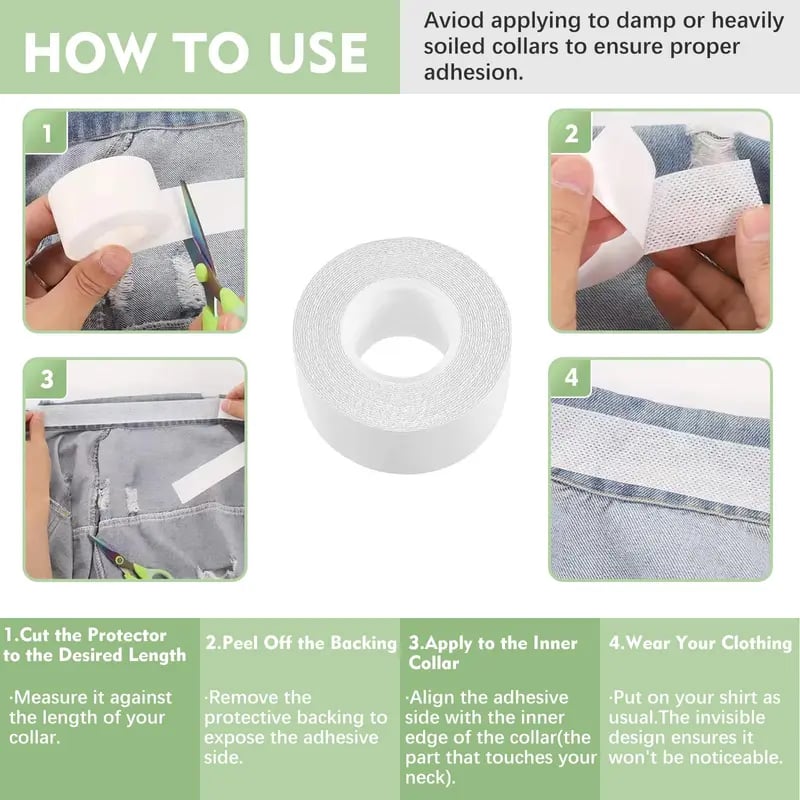Disposable Shirt Collar Protectors - Absorbent Sweat Pads