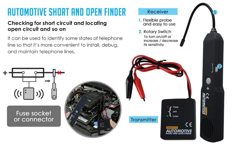 Dailyardtool®  EM415 Automotive Electrical Open & Short Finder Circuit Tester