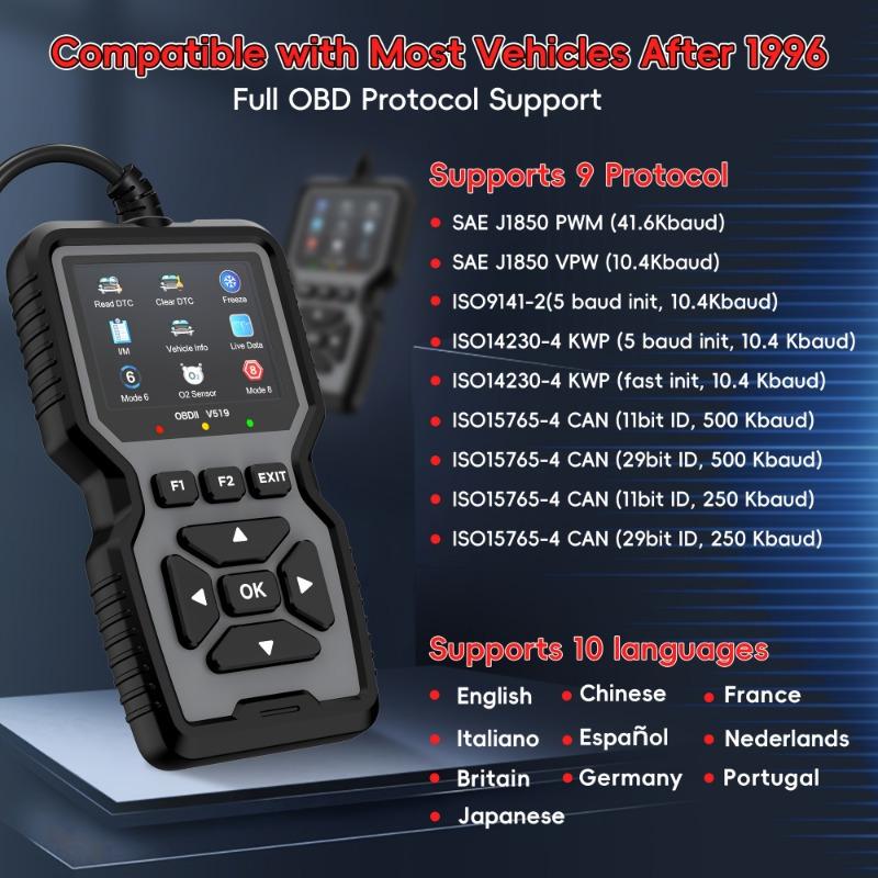 Dailyardtool® Advanced Diagnostic Tool Professional Engine Code Reader Reset Real-Time Data