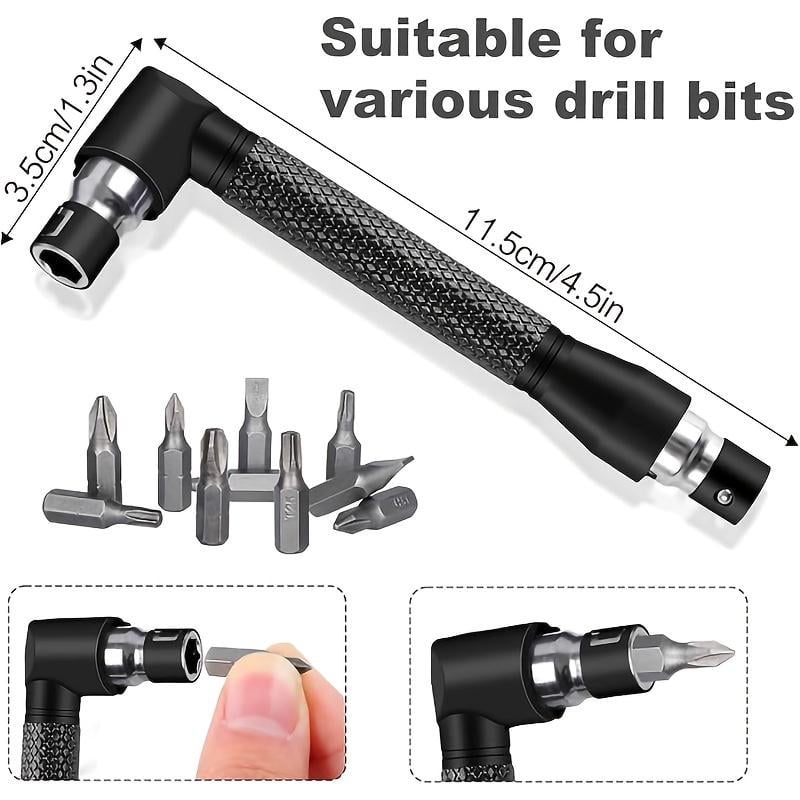 Dailyardtool® 6pcs Right-Angle Drill Bit Accessory Set - Easy to Install & Wide Compatibility