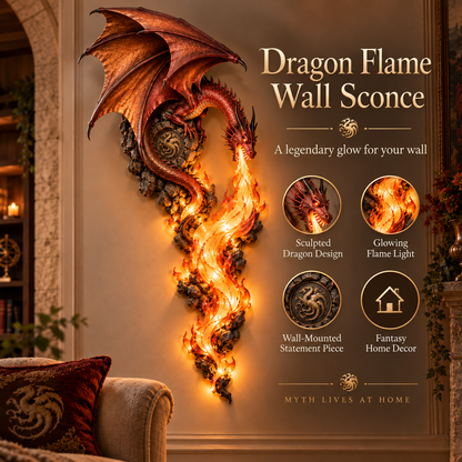 🔥Last Day 49% OFF -🐉 Dragonfire Guardian Wall Sconce – A Legendary Flame Awakens On Your Wall 🔥