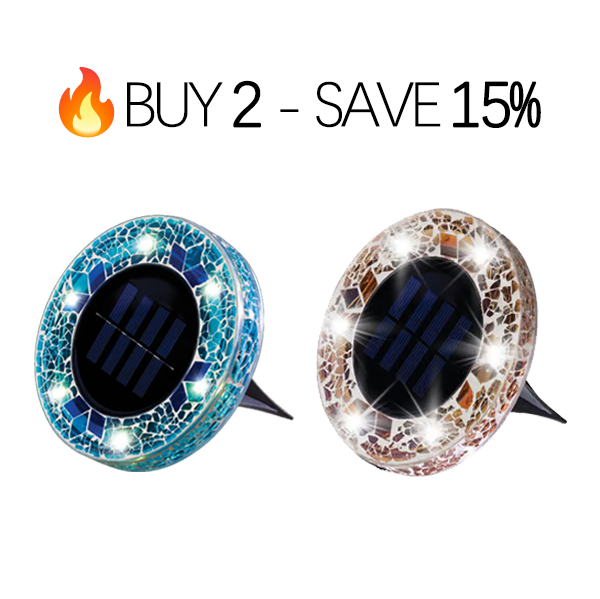 Solar Outdoor Mosaic Disk Lights