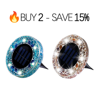 Solar Outdoor Mosaic Disk Lights