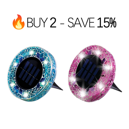 Solar Outdoor Mosaic Disk Lights
