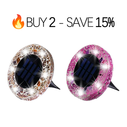 Solar Outdoor Mosaic Disk Lights