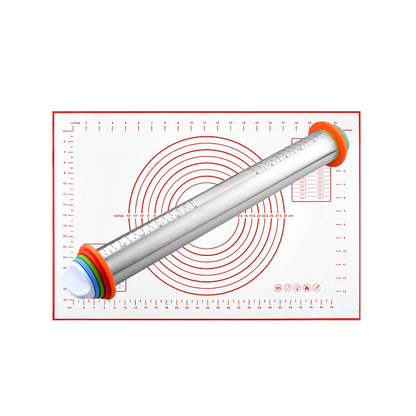 Dailyardtool® Adjustable Stainless Steel Rolling Pin with Thickness Rings