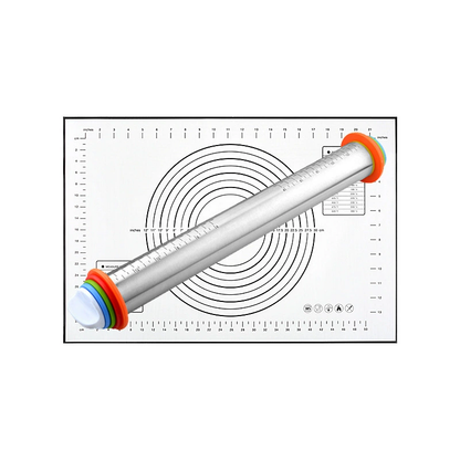 Dailyardtool® Adjustable Stainless Steel Rolling Pin with Thickness Rings