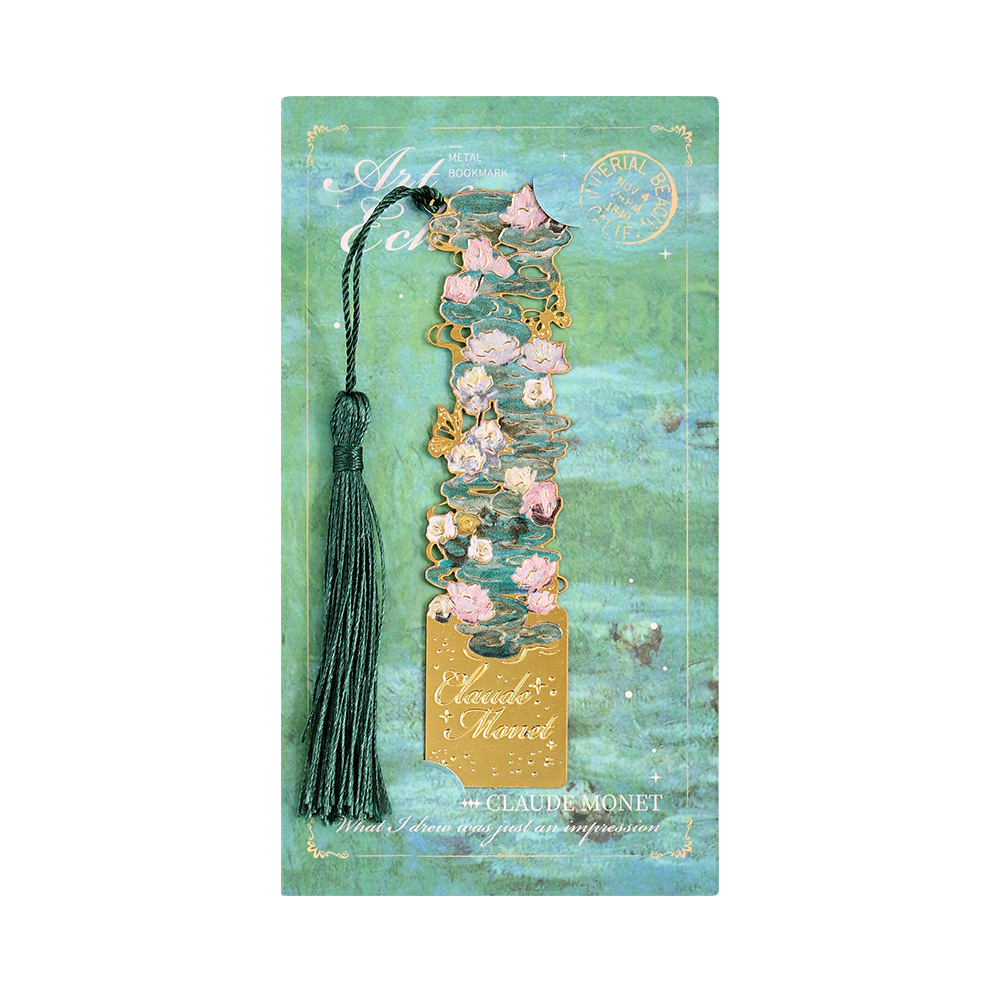 📚✨ 8-Piece Gold Metal Bookmark Set with Tassel – Van Gogh & Monet Inspired Gift for Book Lovers 🎨