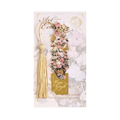 📚✨ 8-Piece Gold Metal Bookmark Set with Tassel – Van Gogh & Monet Inspired Gift for Book Lovers 🎨