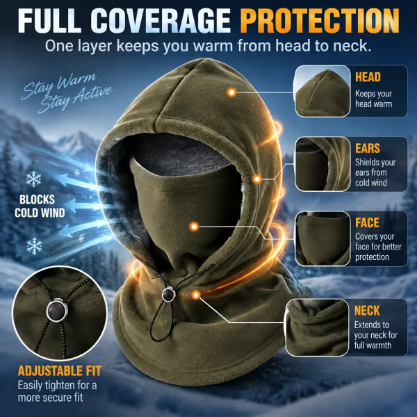 Fleece Double Layer Integrated Hat