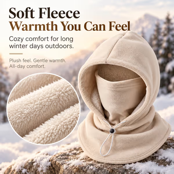 Fleece Double Layer Integrated Hat