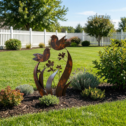 🦋🦋2026 Mother's Day Gifts 50% Off--💖🎁Bird & Wildflower Metal Garden Stake