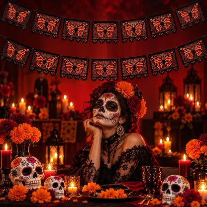 🔥LAST DAY 40% OFF-🦋 Monarchs Return Home™ Day of the Dead Butterfly Memorial Banner