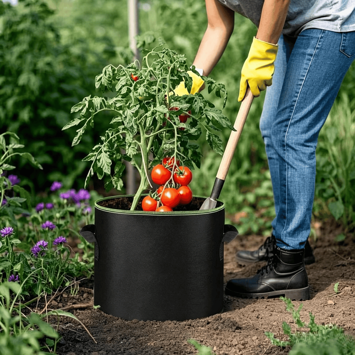 🌱 Gallon Grow Bags – Heavy Duty Aeration Fabric Pots with Handles for Vegetables, Flowers & Fruits 🪴
