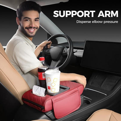🔥 Multifunctional PU Leather Car Armrest Box Mat