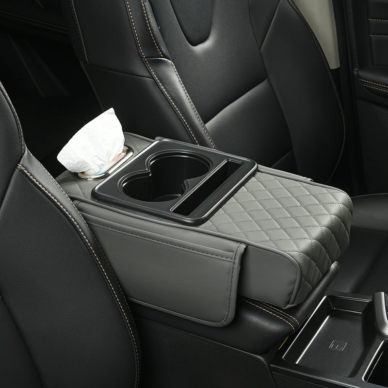 🔥 Multifunctional PU Leather Car Armrest Box Mat
