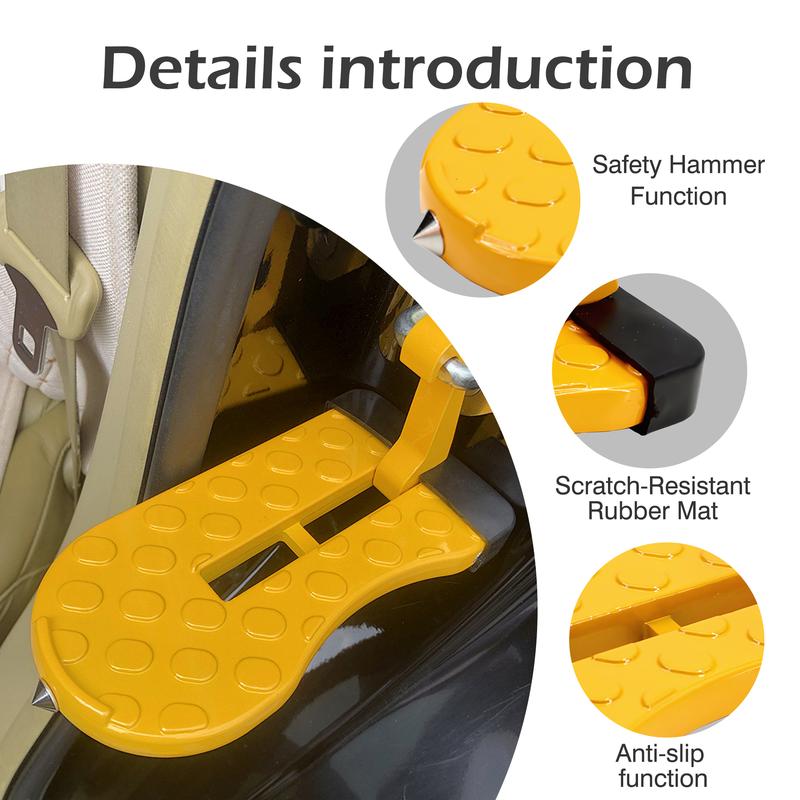 Dailyardtool® Count SUV Roof Step Assist, Car Door Hook-On Foot Pedal