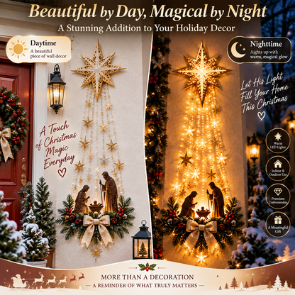 ✨Last Day 40% OFF✨✝️ Bethlehem Star of Faith™ – Lighted Nativity Wall Decor