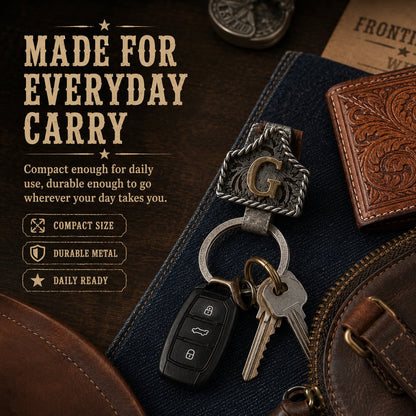 Handmade Cow Tag Belt Key Holder