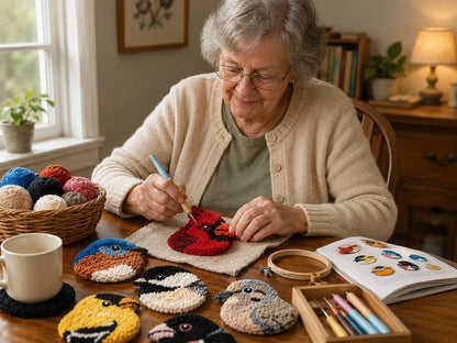 🧵Beginner-Friendly🐦DIY Bird Coasters Punch Needle Kit