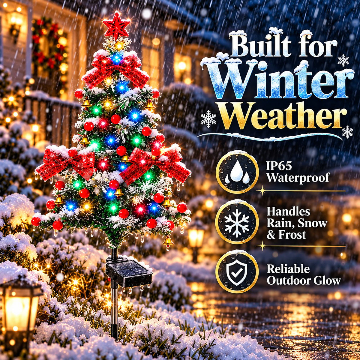 51% OFF 🔥 Solar Cedar Christmas Tree Lights | Festive Outdoor Holiday Decor