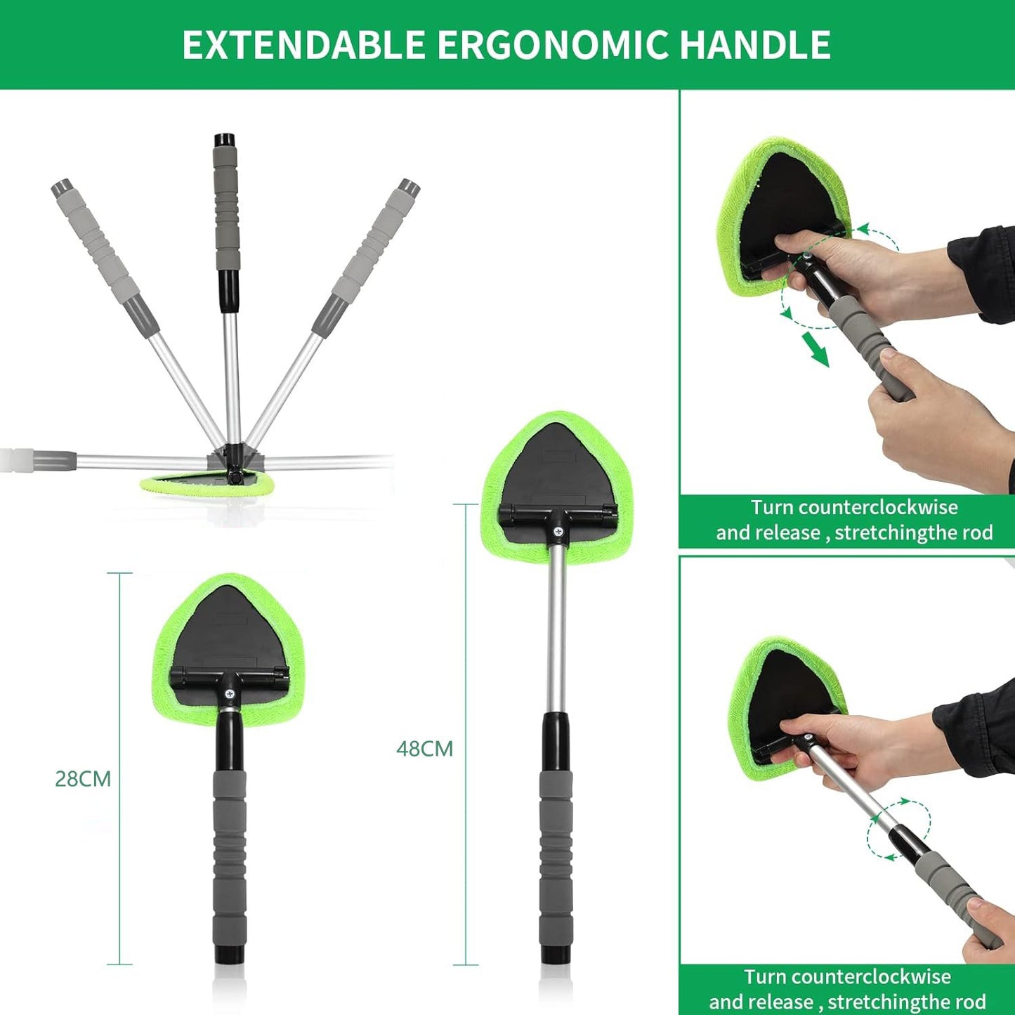 🔥Windshield Cleaning Tool——With 4 Free Microfiber Pads and 1 Fog-Proof Agent