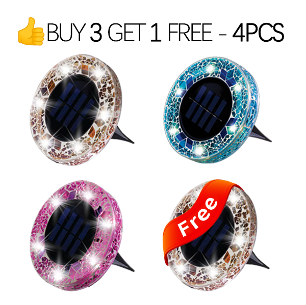 Solar Outdoor Mosaic Disk Lights