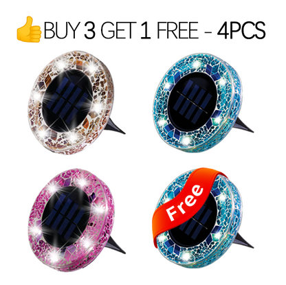 Solar Outdoor Mosaic Disk Lights
