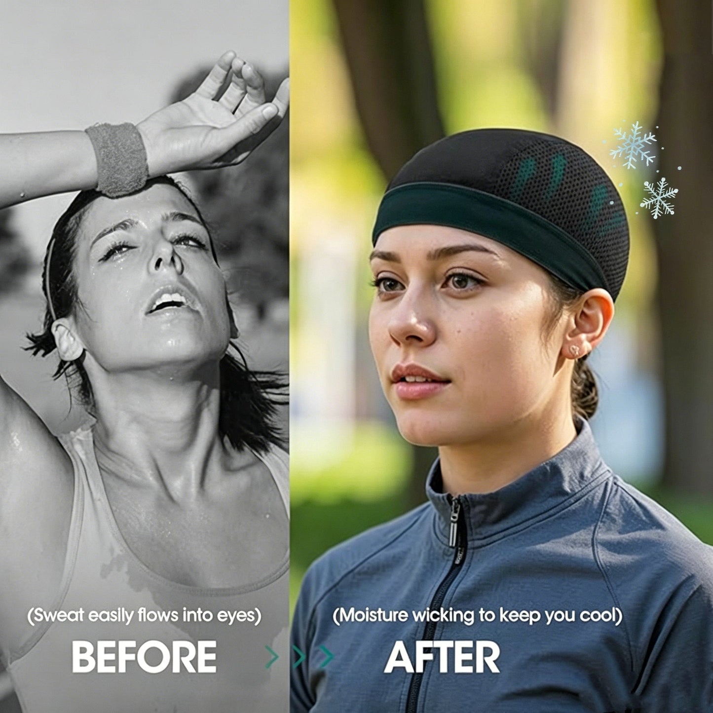 🧢  Breathable Skull Cap | Lightweight Sweat-Wicking Head Wrap