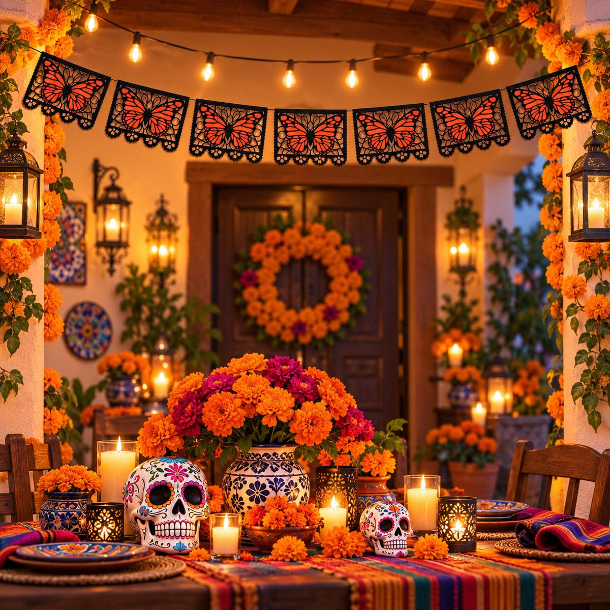 🔥LAST DAY 40% OFF-🦋 Monarchs Return Home™ Day of the Dead Butterfly Memorial Banner